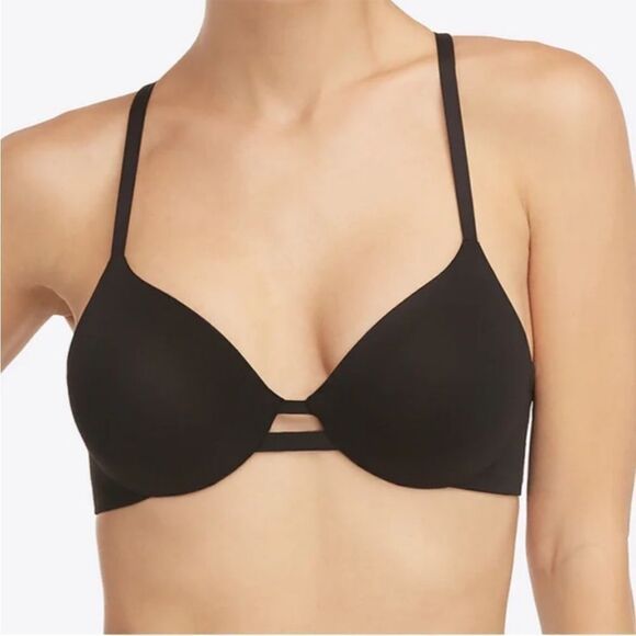 SPANX CONVERTIBLE BLACK BRA TOP GOLD New with tags 32 B - Picture 1 of 9